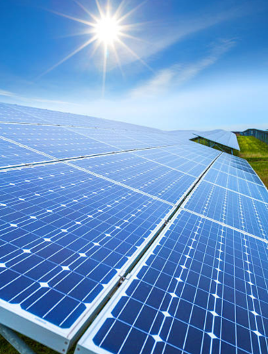 Solar panels installation on a rooftop