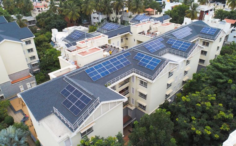 Housing society solar installation example